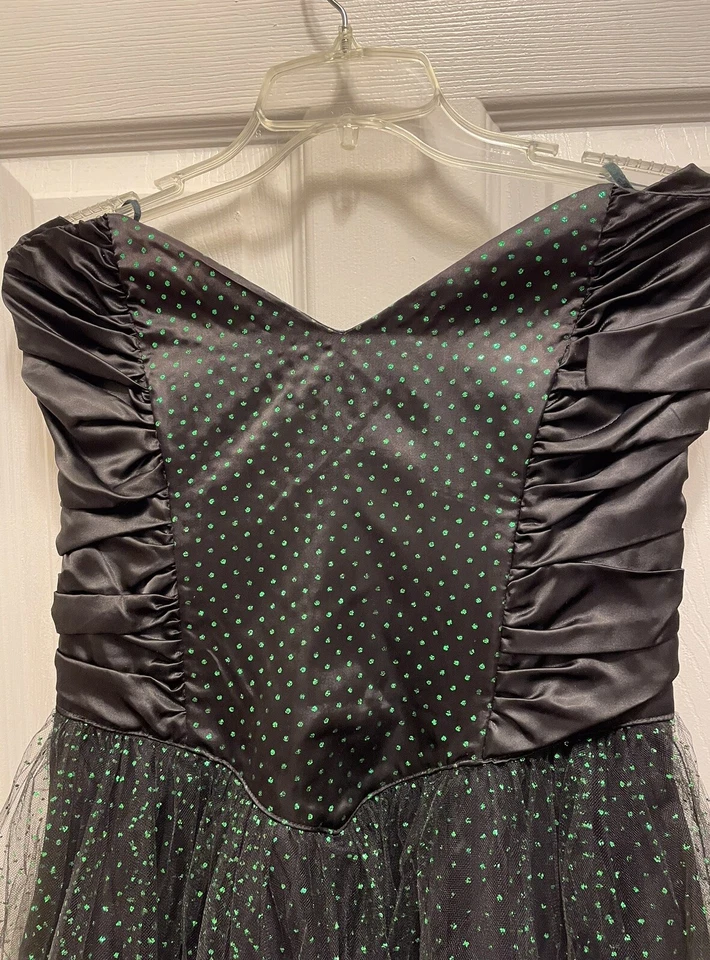 Vestido Gunne Sax de Jessica McClintock Vintage Baile de graduación Junior Talla 13 Verde Brillo Foto 2 de 4