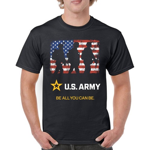 US Army Be All You Can Be T-Shirt American Flag Military Veteran Herren Tee - Bild 1 von 43