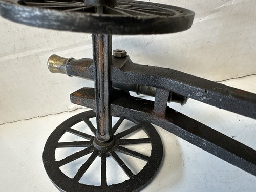 Vintage Antique Military Cannon Desktop Model Cast Iron & Brass 591 - Picture 8 of 9