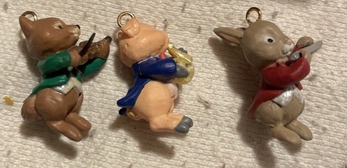 3 Pc 1992 Hallmark Fox Pig Bunny Harmony Trio Miniature Ornament Set - NIB - Picture 10 of 12