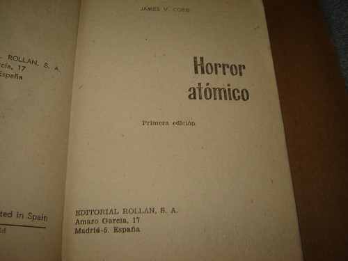 James V Cobb - Horror Atomico pb vintage GGA Spain rare 1965 FBI 748 Atomic VG+ - Picture 4 of 4