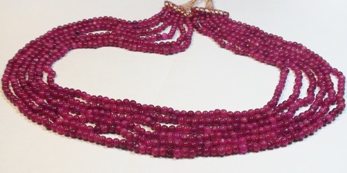 BIG! 367.10 ct NATURAL ROYAL FIRE PINK RED RUBY SILK CORD NECKLACE 16,7/8'',19.5 - Picture 5 of 10