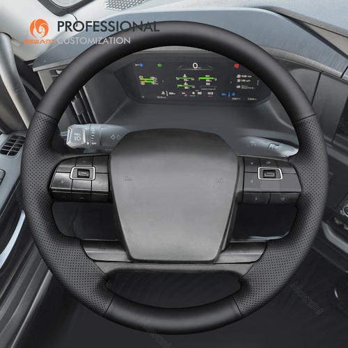 MEWANT Black Genuine Leather Steering Wheel Cover For Volvo VNL VNR FM FH 2017 - Imagen 3 de 10