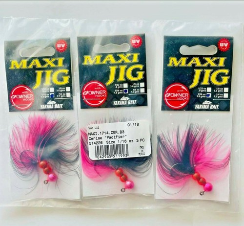 Yakima Bait 1714CER Maxi Jig Cerise Ciuccio di Worden 1/16 oz 3pk crappie - Foto 1 di 4