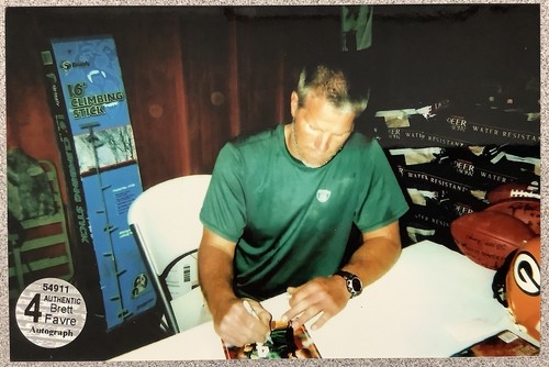 Empacador Brett Favre Firmado Sports Illustrated 3/12/08 Sin Etiqueta Auto Salón de la Sala Favre Holo - Imagen 6 de 6
