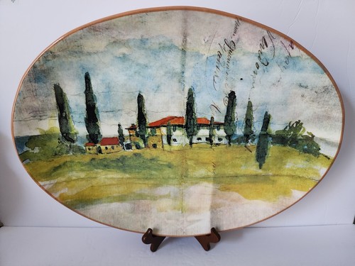 Williams Sonoma Marc Lacaze PAYSAGE 20.5" Platter 2008 Signed Retail $200 - Picture 2 of 10