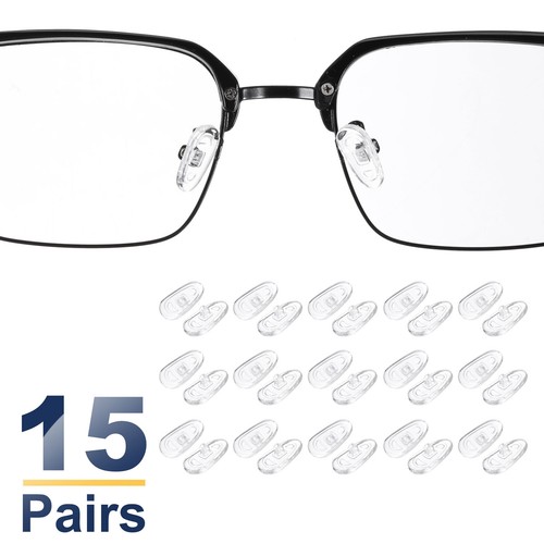 15 Pairs Eyeglass Nose Pad 15mm Screw-in Glass Nose Grip White - Picture 3 of 7