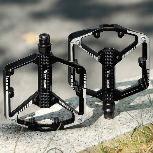 9/16 in Premium Bike Pedals MTB Mountain Road Bike Flat Pedal w/ Sealed Bearings - Picture 12 of 13