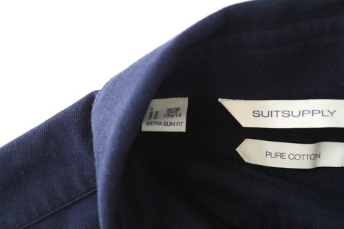Suitsupply Herren 35/36/13 1/2/14 Extra Slim Marineblau Polo - Bild 5 von 12