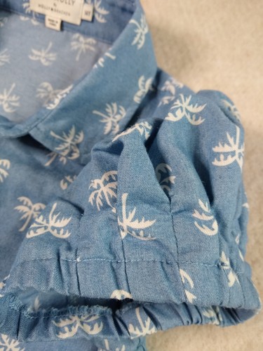 Mini Molly Dress Girls 14Y Blue White Puff Sleeves Belt Tropical Beach NWOT - Picture 6 of 8