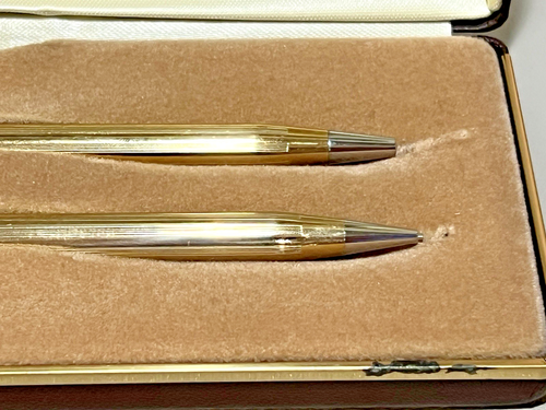 Vintage Shriners Emblem Cross 1/20 12k Karat Gold Filled Pen + Pencil Set w/Case - Picture 3 of 14