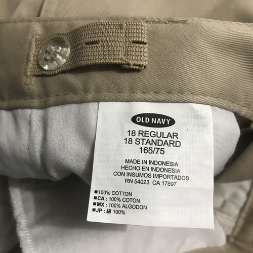Old Navy Pants Girl 18 Regular Beige Skinny Leg Flat Front Wrinkle Resistant NWT - Picture 5 of 11