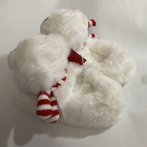 Wondershop Slippers Toddler Polar Bear S 5-6 or L 9-10 White Fuzzy Soft NEW - Picture 5 of 12