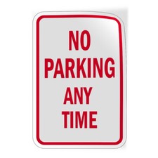 Vertical Vinyl Stickers No Parking Any Time A Parking Safety Sign Label