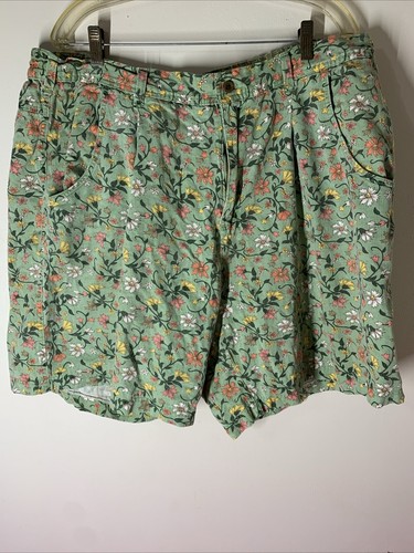 White Stag Damen olivgrüne Bermuda Shorts Größe 20 W Retro bequem Vintage