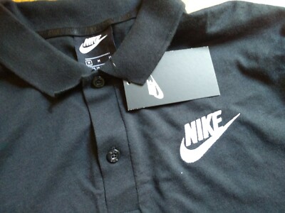 NWT, Nike Men Match-up Polo Shirts S/S Black Jersey Tee Casual