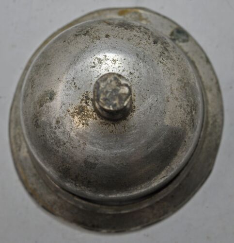 Antik Messing Schreibtischträger Glocke Original alt vernickelt - Bild 7 von 7