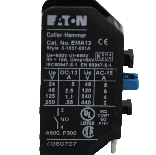EMA13 Eaton/Cutler Hammer 1NO 1P Auxiliary Contact -SA - Picture 2 of 2
