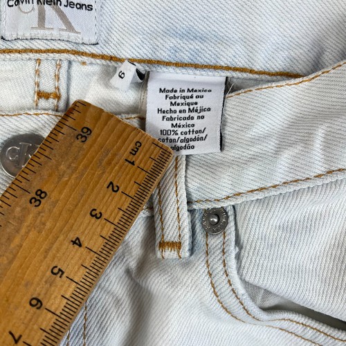 Calvin Klein Jeans Damen Größe 6 28 x 27 Weiß Acid Wash Relaxed Straight Fit Hose - Bild 9 von 12
