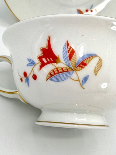 Rosenthal Art Deco Flores 4 piezas Taza de té de coleccionista, 2 platillos y plato adorno dorado - Imagen 10 de 24