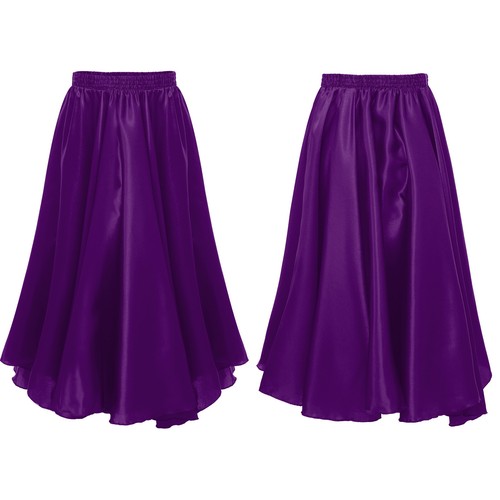 Kids Girls Long Full Circle Ballroom Dance Skirt Spanish Flamenco Belly Skirt - Picture 20 of 66