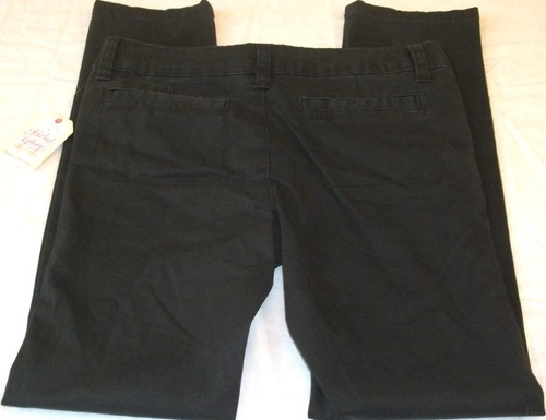 Girls Faded Glory Pants Black Soot Size 5 New W Tags Skinny Chino Adjust Waist - Picture 2 of 2
