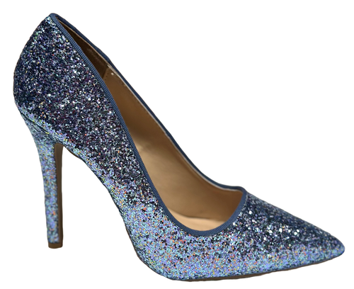 Qupid Milia-97 Pointy Toe Glitter Heels - Picture 10 of 26