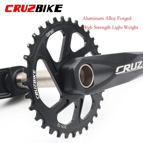 170 175mm MTB Bicycle Crankset Chainring Black Round 30 32 34 36 38T with Bottom - Picture 4 of 40