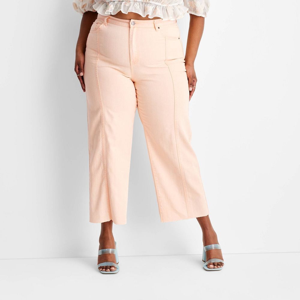 Future Collective с джинсами Gabriella Womens Plus с прямыми штанинами, Персиковый, 18