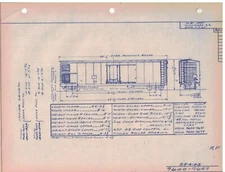1967 Milwaukee Road Railroad Blue Print Page  Box Car 9600-9649