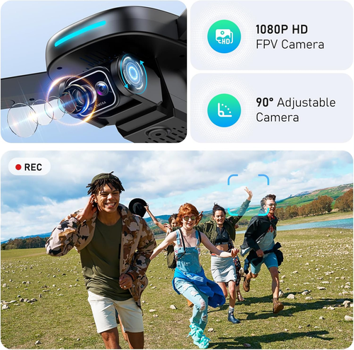 Drone with Camera, 1080P HD FPV Camera Drone with Brushless Motor, 2 Batteries, - Picture 3 of 7