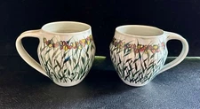 Pair of Mugs by Susan Bogen Woodstock Artist Byrdcliffe Guild