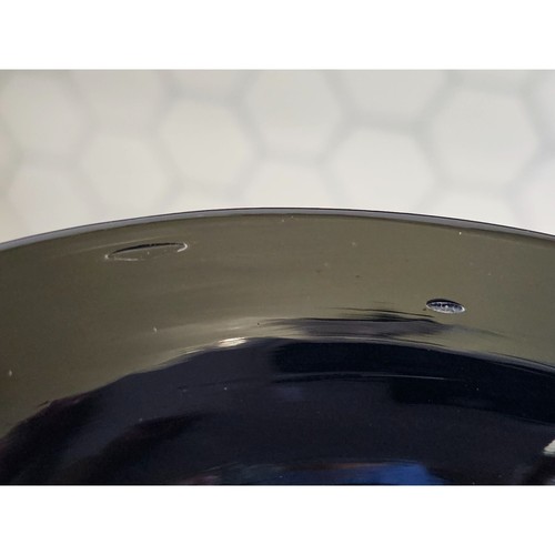 Vintage Black Amethyst MCM Blown Glass Art Vase With Clear Bubble Base 16.5" - Picture 13 of 16