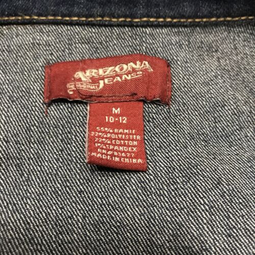 arizona jean co girls size M cotton blend denim jean jacket a41 - Picture 2 of 3