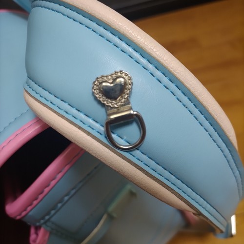Used Japanese Randoseru Backpack for Girl Light Blue Heart Lining School Bag - Picture 10 of 10