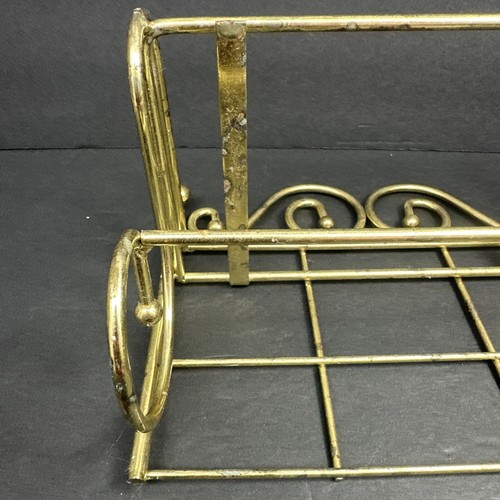 "Estante de pared de vidrio de latón tono dorado vintage con riel colgante de pared 8,5"" sin vidrio" - Imagen 6 de 14