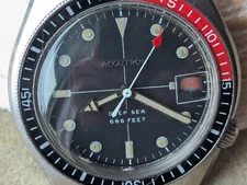 Vintage 1970 Bulova Accutron Deep Sea 666 Feet Diver w/Warm Patina,Signed Crown