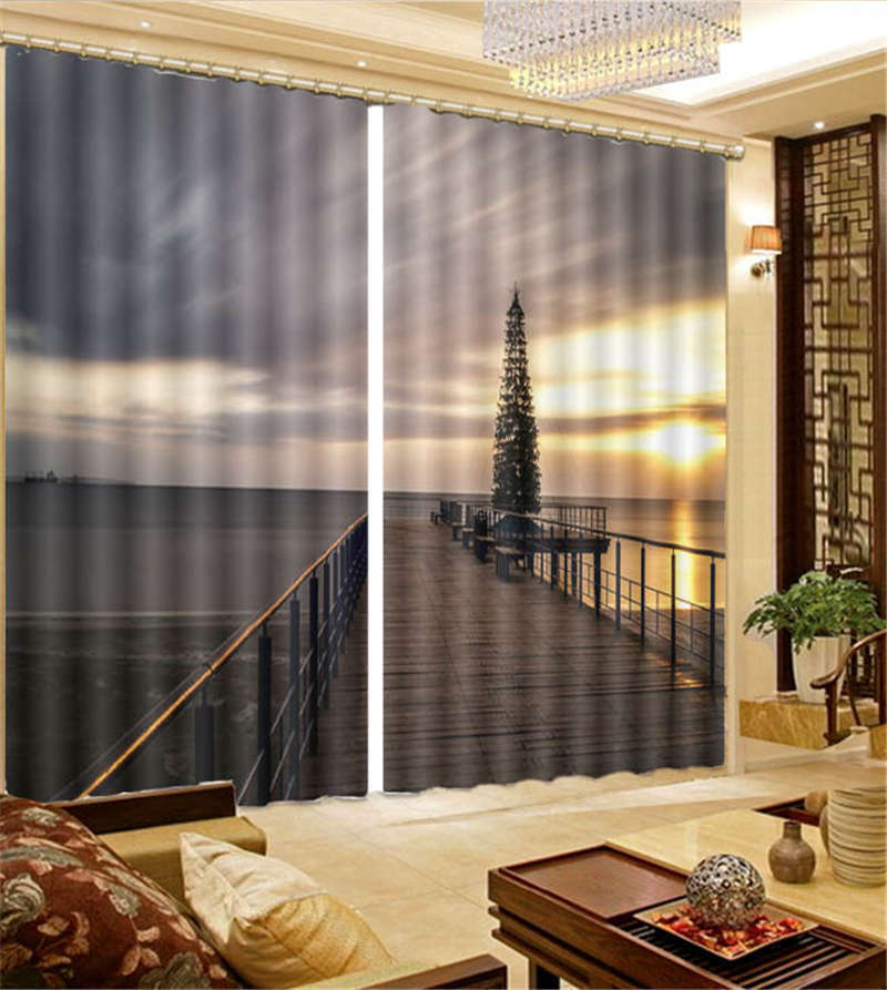 Cielo Grigio Oceano Ponte 3D Tenda Bloccare Foto Stampa Tendaggio Drappo Tessuto Cielo Grigio Oceano Ponte 3D Tenda Bloccare Foto Stampa Tendaggio Drappo Tessuto