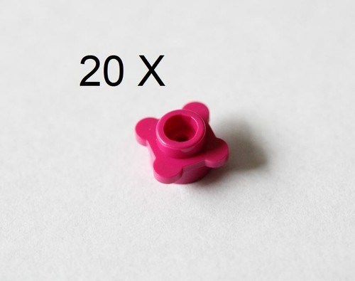 LEGO® Magenta Plate Round 1 x 1 Flower Edge 4 Knobs Petals Part 33291 - Picture 5 of 6