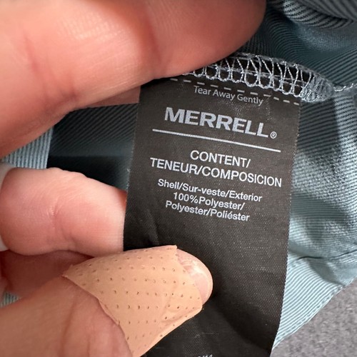Merrell Mens L Light Blue Gray Long Sleeve Button Front Hiking Performance Shirt - Picture 7 of 13