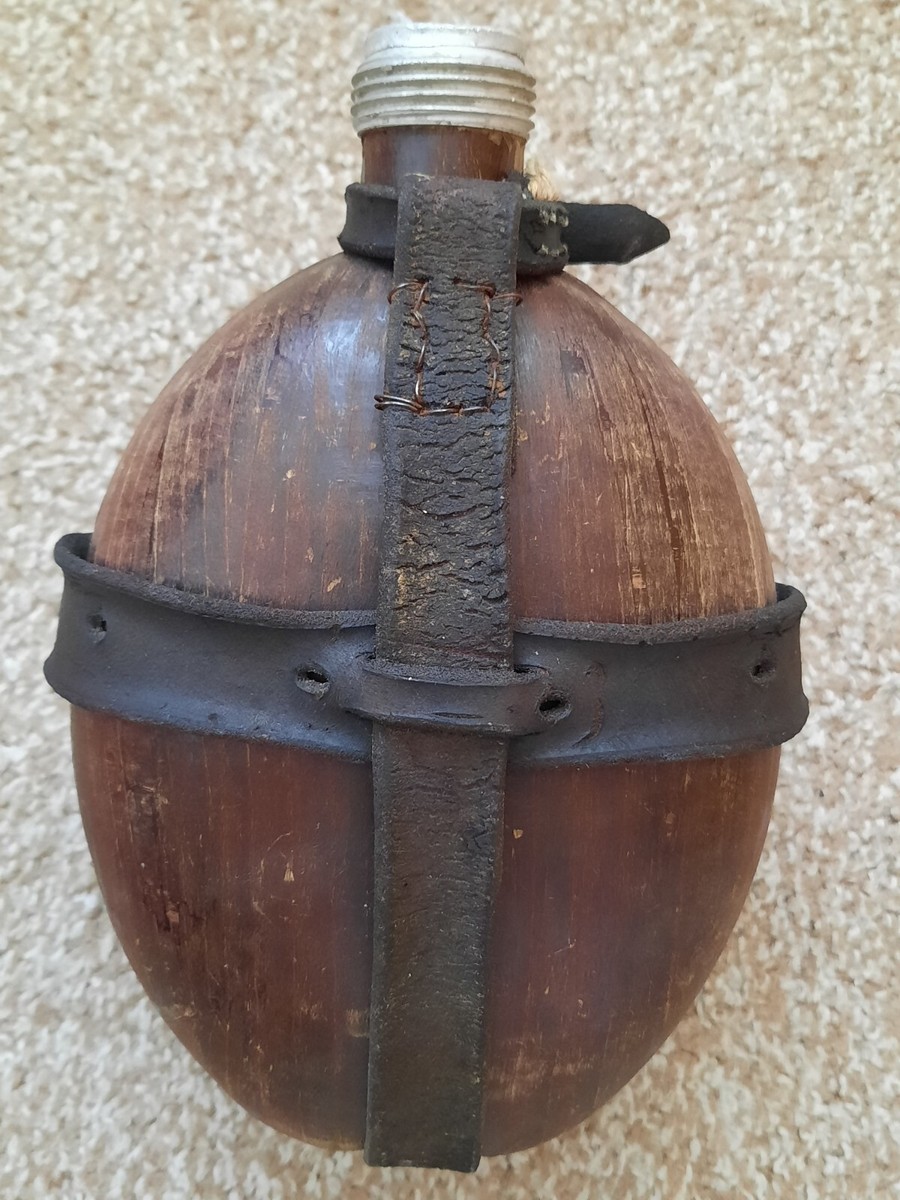 Vintage Original Authentic WW2 WWII German DRGM HRE42 Flask