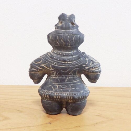 Dogu Jomon Period Clay Statue Earthen Figure Black 12cm Replica JAPAN HANIWA - Picture 3 of 4