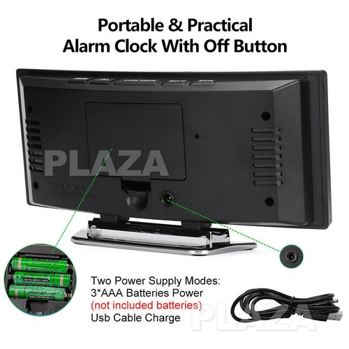 Large Led Digital Clock Bedside Table Alarm Clock Temperature Time Display Decor - Picture 9 of 11
