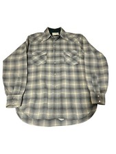 Pendleton Men  s High Grade Western Wear Pearl Snap Wool Shirt Vintage 70s Medium