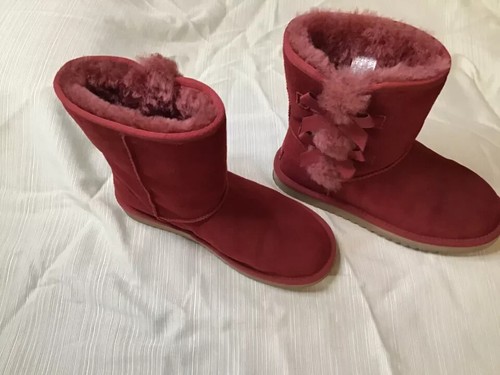 New Koolaburra Redish Suede Victoria UGG Boots Women's Size 8 w/Ribbons 1015874 - Picture 2 of 11