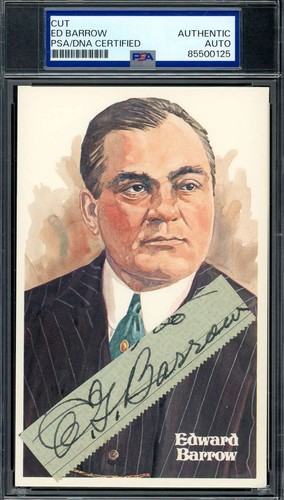 Ed Barrow PSA DNA Coa signed Perez Steele Cut Postkarte handsigniert