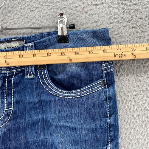 BKE Denim Jeans Womens 30 Harper Blue Medium Wash Contrast Stitch Crop Stretch - Picture 5 of 13
