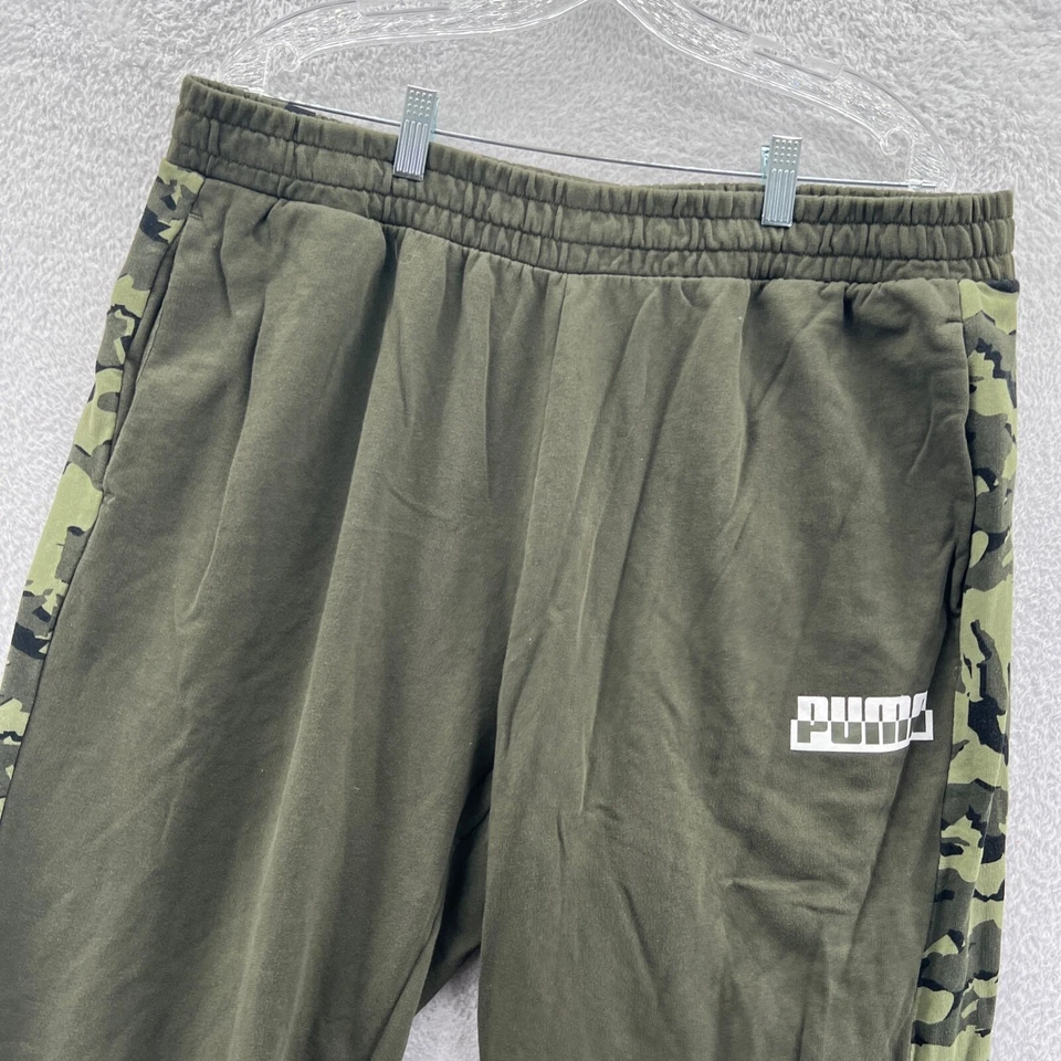 Pantalones deportivos PUMA para hombre 2XL verdes camuflados tejidos pantalones informales deportes gimnasio cónicos Foto 4 de 4