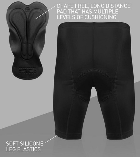 Men's Century Cycling Short | Black Long Distance Shorts | Made in the USA - Picture 8 of 12