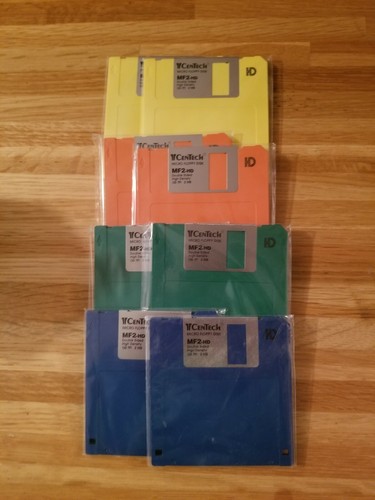 Floppy Discs Centech HD-2MB MF2-HD 3.5" (4) Color 8 Pack Brand New - 第 2/2 張圖片